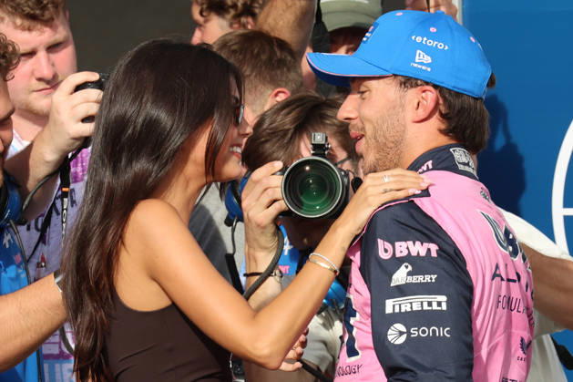 RECORD DATE NOT STATED 5th September 2026; Autodromo Nazionale Monza, Monza, Italy; Formula 1 Italian Grand Prix 2026 Qualifying Day; Alpine driver Pierre Gasly of France after securing pole position and his girlfriend Francisca Cerqueira Gomes PierrexTeyssot