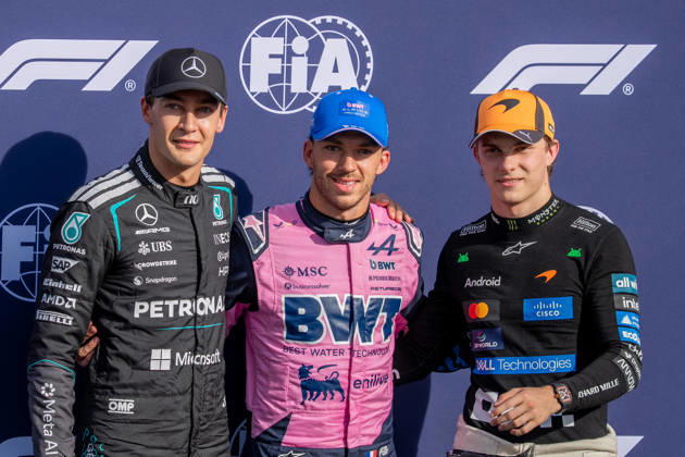 September 5, 2026, Monza, Italy: George Russell (GBR Mercedes), Pierre Gasly (FRA Alpine) and Oscar Piastri (AUS McLaren) during the Formula 1 Emilia Romagna Grand Prix 2026. F1 2026: Emilia Romagna Grand Prix: Qualification  - ZUMAl234 20260905_znp_l234_007 Copyright: xGabrielxLopezx