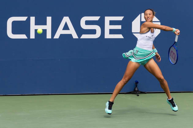 September 5, 2026: Qinwen Zheng (CHN) in action against Madison Keys (USA) during their Round 3 match at the US Open on September 5, 2026, held at the USTA Billie Jean King National Tennis Center in New York City. New York City USA - ZUMAc04_ 20260905_zma_c04_023 Copyright: xBerniexHaleyx