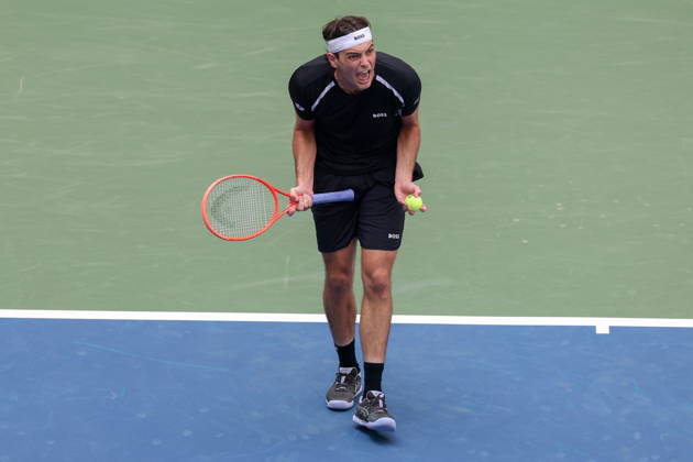 US Open tennis tournament - Day 7 Taylor Fritz of the US reacts during his match against Francisco Cerundolo of Argentina during the Men™s Singles round 3 of the US Open Tennis Championships at the USTA Billie Jean King National Tennis Center in Flushing Meadows, New York, USA, 03 September 2026. The 2026 US Open tournament runs from 23 August through 13 September. FLUSHING MEADOWS NEW YORK United States  Copyright: xBRIANxHIRSCHFELDx
