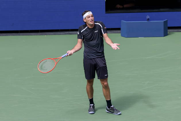 US Open tennis tournament - Day 7 Taylor Fritz of the US reacts during his match against Francisco Cerundolo of Argentina during the Men™s Singles round 3 of the US Open Tennis Championships at the USTA Billie Jean King National Tennis Center in Flushing Meadows, New York, USA, 03 September 2026. The 2026 US Open tournament runs from 23 August through 13 September. FLUSHING MEADOWS NEW YORK United States  Copyright: xBRIANxHIRSCHFELDx