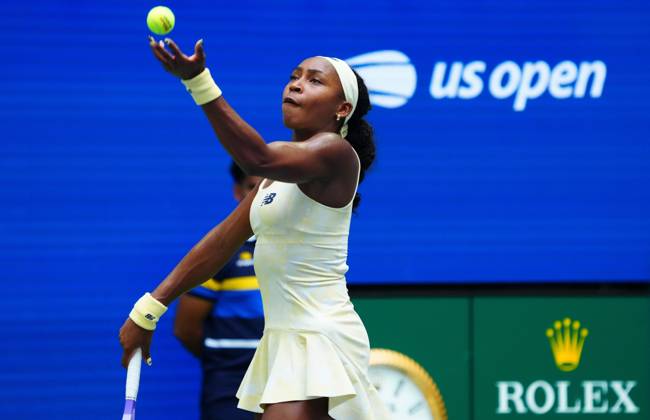 Coco Gauff in third round action 2026 US Open, Day Seven, USTA Billie Jean King National Tennis Center, New York, USA - 05 Sep 2026New York USTA Billie Jean King National T New York (NY) United States of America EDITORIAL USE ONLY No use with unauthorised audio, video, data, fixture lists, club league logos or live services. Online in-match use limited to 120 images, no video emulation. No use in betting, games or single club league player publications.  Copyright: xJavierxGarcia Shutterstockx 17134332ax