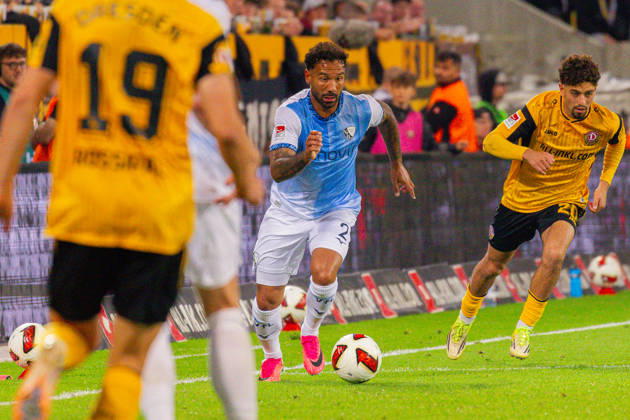 Germany 2. Bundesliga, 2026–2027 Season, September 5, 2026, Matchday 4, SG Dynamo Dresden vs. VfL Bochum, Rudolf Harbig Stadium, Sean Desmond Klaiber (VfL Bochum), 2 on the ball Copyright: xMichellexLukax