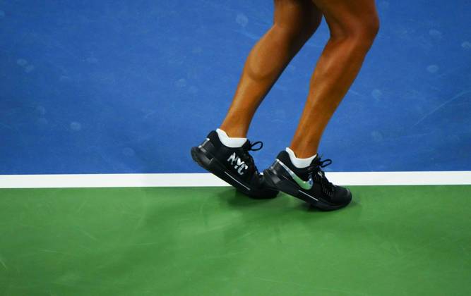 The Nike tennis shoes of Naomi Osaka 2026 US Open, Day Seven, USTA Billie Jean King National Tennis Center, New York, USA - 05 Sep 2026New York USTA Billie Jean King National T New York (NY) United States of America EDITORIAL USE ONLY No use with unauthorised audio, video, data, fixture lists, club league logos or live services. Online in-match use limited to 120 images, no video emulation. No use in betting, games or single club league player publications. Copyright: xJavierxGarcia Shutterstockx 17134332bv