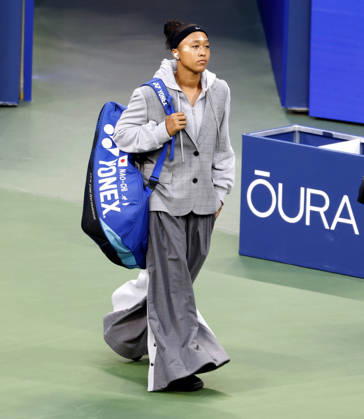 Naomi Osaka of Japan makes an entrance into Louis Armstrong Stadium before defeating Elise.Mertens of Belgium in the 3rd round at the 2026 US Open Tennis Championship at the USTA Billie Jean King National Tennis Center in New York City on Saturday, September 5, 2026. Jovic defeated Eala in 3 sets.  NYP20260905154 JOHNxANGELILLO