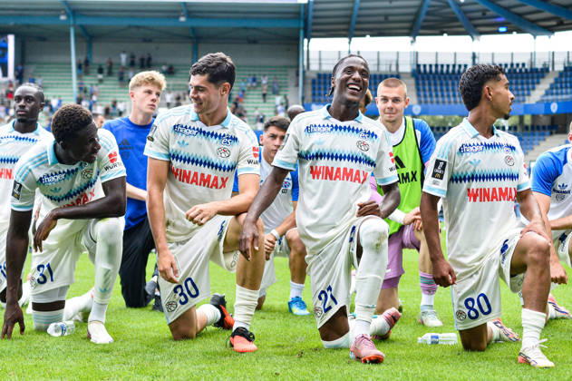 FOOTBALL : ESTAC Troyes x AS Monaco - Ligue 1 - Journà e 03 - 06 09 2026 Joie des joueurs du RC Strasbourg apres la victoire contre Estac Troyes TroyesFrance Copyright: xBaptistexAutissierx