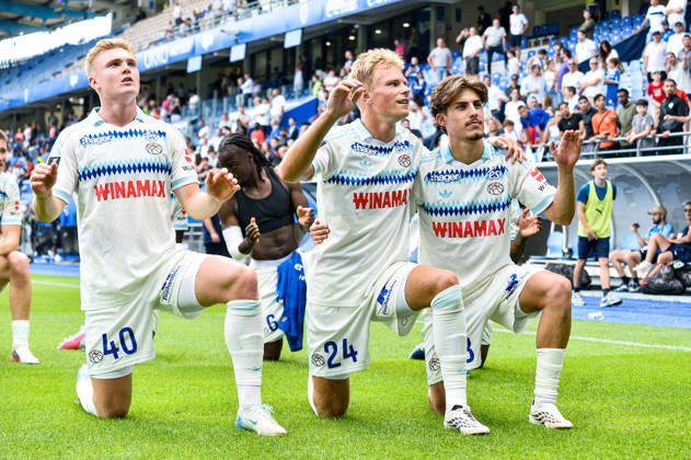 FOOTBALL : ESTAC Troyes x AS Monaco - Ligue 1 - Journà e 03 - 06 09 2026 Joie des joueurs du RC Strasbourg apres la victoire contre Estac Troyes TroyesFrance Copyright: xBaptistexAutissierx
