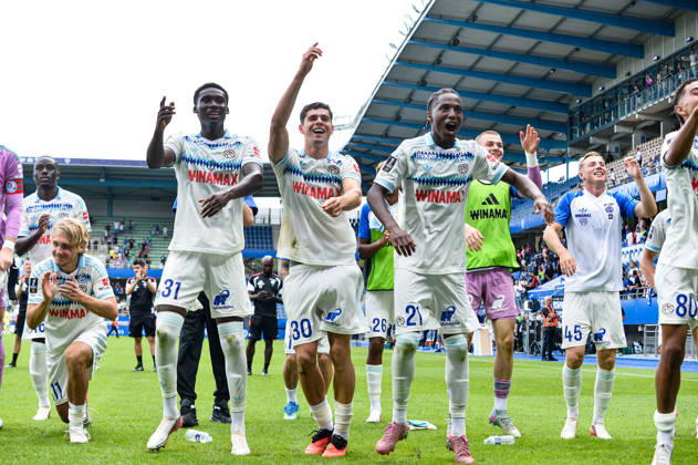 FOOTBALL : ESTAC Troyes x AS Monaco - Ligue 1 - Journà e 03 - 06 09 2026 Joie des joueurs du RC Strasbourg apres la victoire contre Estac Troyes TroyesFrance Copyright: xBaptistexAutissierx