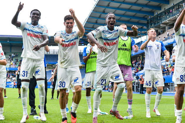 FOOTBALL : ESTAC Troyes x AS Monaco - Ligue 1 - Journà e 03 - 06 09 2026 Joie des joueurs du RC Strasbourg apres la victoire contre Estac Troyes TroyesFrance Copyright: xBaptistexAutissierx
