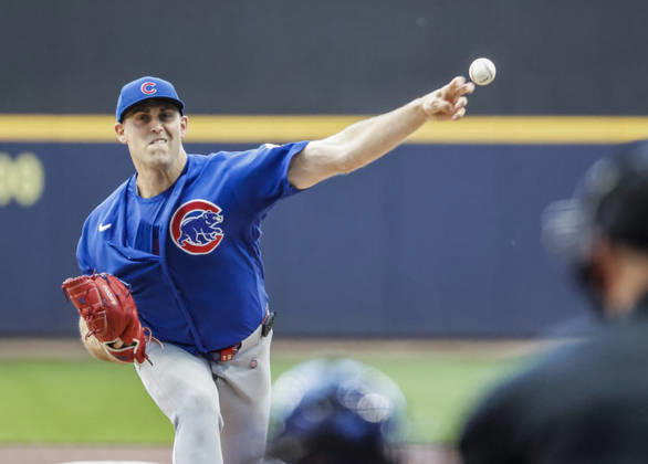 Chicago Cubs starting pitcher Matthew Boyd throws in the first inning of the MLB, Baseball Herren, USA game between the Chicago Cubs and the Milwaukee Brewers at American Family Field in Milwaukee, Wisconsin on Monday, September 7, 2026.  MIL20260907804 TANNENxMAURY