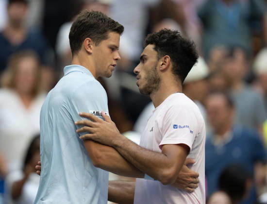 2026 US Open - Day 9 NEW YORK, NEW YORK - SEPTEMBER 7: Alexander Blockx of Belgium at the net with Francisco Cerundolo of Argentina after their match during the 2026 US Open - Day 9 at USTA Billie Jean King National Tennis Center on September 7, 2026 in New York, New York. New York USTA Billie Jean King National Tennis Center New York United States Copyright: xSusanxMullane ISIxPhotosx 9754