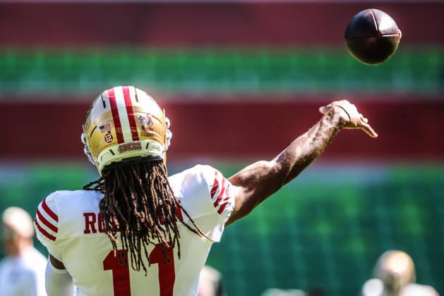 September 8, 2026, Melbourne, Victoria, Australia: MELBOURNE, AUSTRALIA - SEPTEMBER 08: Demarcus Robinson 11 of the San Francisco 49ers during practice at an NFL, American Football Herren, USA media opportunity at AAMI Park on September 08, 2026 in Melbourne, Australia. Melbourne Australia - ZUMAp121 20260908_zsp_p121_007 Copyright: xChrisxPutnamx