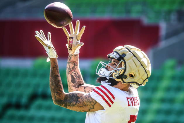September 8, 2026, Melbourne, Victoria, Australia: MELBOURNE, AUSTRALIA - SEPTEMBER 08: Mike Evans 5 of the San Francisco 49ers during practice at an NFL, American Football Herren, USA media opportunity at AAMI Park on September 08, 2026 in Melbourne, Australia. Melbourne Australia - ZUMAp121 20260908_zsp_p121_028 Copyright: xChrisxPutnamx