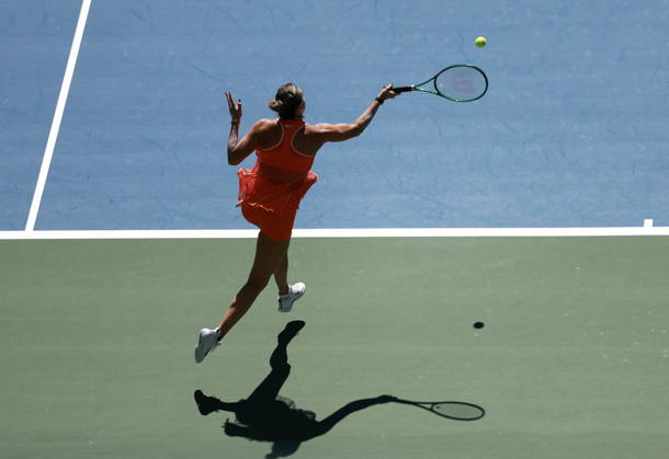 US Open tennis tournament - Day 10 Aryna Sabalenka of Belarus in action against Linda Noskova of Czechia during the Women Singles Quarterfinals match of the US Open Tennis Championships in Flushing Meadows, New York, USA, 08 September 2026. FLUSHING MEADOWS NEW YORK United States  Copyright: xCRISTOBALxHERRERA-ULASHKEVICHx