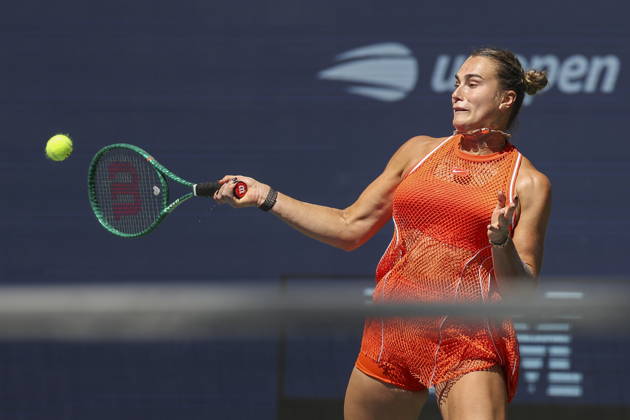 US Open tennis tournament - Day 10 Aryna Sabalenka of Belarus in action against Linda Noskova of Czechia during the Women Singles Quarterfinals match of the US Open Tennis Championships in Flushing Meadows, New York, USA, 08 September 2026. FLUSHING MEADOWS NEW YORK United States  Copyright: xSARAHxYENESELx