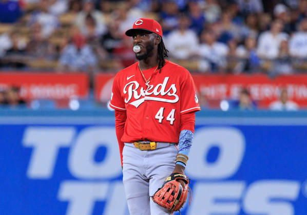 September 8, 2026, Los Angeles, California, USA: Elly De La Cruz 44 of the Cincinnati Reds during a regular-season MLB, Baseball Herren, USA game against the Los Angeles Dodgers on Tuesday September 8, 2026 at Dodger Stadium in Los Angeles, California. Dodgers defeat Reds, 3-2. JAVIER ROJAS PI Los Angeles USA - ZUMAp124 20260908_zaa_p124_024 Copyright: xJavierxRojasx