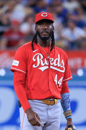 September 8, 2026, Los Angeles, California, USA: Elly De La Cruz 44 of the Cincinnati Reds during a regular-season MLB, Baseball Herren, USA game against the Los Angeles Dodgers on Tuesday September 8, 2026 at Dodger Stadium in Los Angeles, California. Dodgers defeat Reds, 3-2. JAVIER ROJAS PI Los Angeles USA - ZUMAp124 20260908_zaa_p124_025 Copyright: xJavierxRojasx