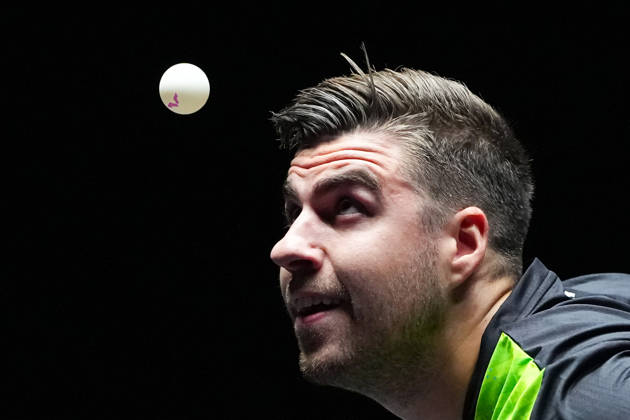 (260909) -- MACAO, Sept. 9, 2026 -- Darko Jorgic of Slovenia competes during the men s singles round of 32 match against Feng Yi-Hsin of Chinese Taipei at the 2026 World Table tennis, Tischtennis (WTT) Champions Macao in Macao, south China, Sept. 9, 2026. ) (SP)CHINA-MACAO-TABLE TENNIS-WTT-MEN S SINGLES (CN) CheongxKamxKa 