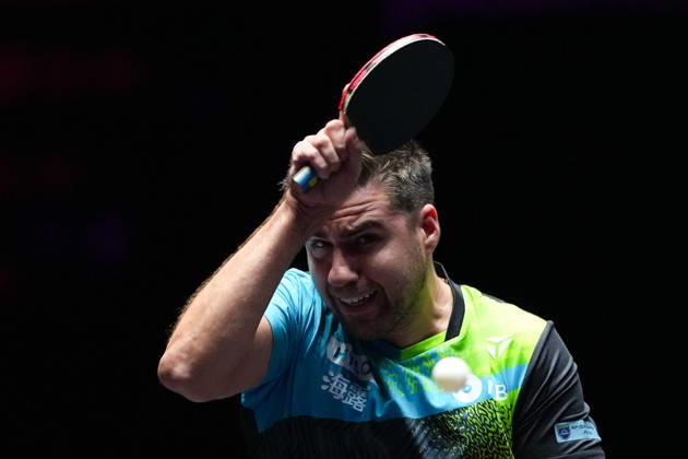(260909) -- MACAO, Sept. 9, 2026 -- Darko Jorgic of Slovenia competes during the men s singles round of 32 match against Feng Yi-Hsin of Chinese Taipei at the 2026 World Table tennis, Tischtennis (WTT) Champions Macao in Macao, south China, Sept. 9, 2026. ) (SP)CHINA-MACAO-TABLE TENNIS-WTT-MEN S SINGLES (CN) CheongxKamxKa 