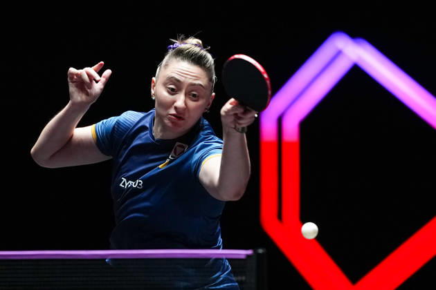 (260909) -- MACAO, Sept. 9, 2026 -- Sofia Polcanova hits a return during the women s singles round of 32 match between Sofia Polcanova of Austria and Yuan Jia Nan of France at the 2026 World Table tennis, Tischtennis (WTT) Champions Macao in Macao, south China, Sept. 9, 2026. ) (SP)CHINA-MACAO-TABLE TENNIS-WTT-WOMEN S SINGLES (CN) CheongxKamxKa 