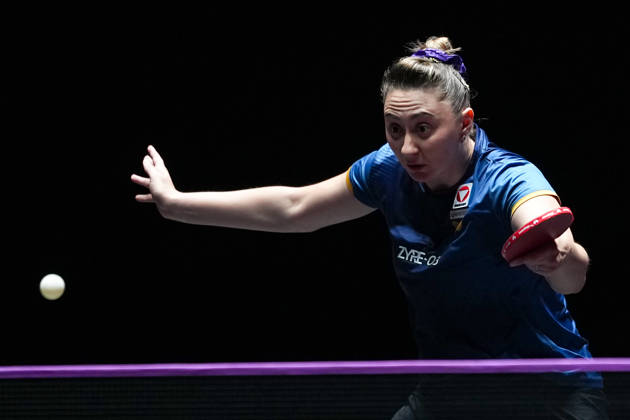 (260909) -- MACAO, Sept. 9, 2026 -- Sofia Polcanova hits a return during the women s singles round of 32 match between Sofia Polcanova of Austria and Yuan Jia Nan of France at the 2026 World Table tennis, Tischtennis (WTT) Champions Macao in Macao, south China, Sept. 9, 2026. ) (SP)CHINA-MACAO-TABLE TENNIS-WTT-WOMEN S SINGLES (CN) CheongxKamxKa 
