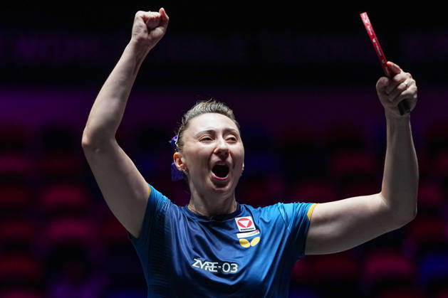(260909) -- MACAO, Sept. 9, 2026 -- Sofia Polcanova celebrates after the women s singles round of 32 match between Sofia Polcanova of Austria and Yuan Jia Nan of France at the 2026 World Table tennis, Tischtennis (WTT) Champions Macao in Macao, south China, Sept. 9, 2026. ) (SP)CHINA-MACAO-TABLE TENNIS-WTT-WOMEN S SINGLES (CN) CheongxKamxKa 