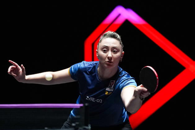 (260909) -- MACAO, Sept. 9, 2026 -- Sofia Polcanova hits a return during the women s singles round of 32 match between Sofia Polcanova of Austria and Yuan Jia Nan of France at the 2026 World Table tennis, Tischtennis (WTT) Champions Macao in Macao, south China, Sept. 9, 2026. ) (SP)CHINA-MACAO-TABLE TENNIS-WTT-WOMEN S SINGLES (CN) CheongxKamxKa 