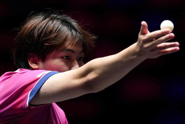 (260909) -- MACAO, Sept. 9, 2026 -- Matsushima Sora serves during the men s singles round of 32 match between Matsushima Sora of Japan and Tom Jarvis of England at the 2026 World Table tennis, Tischtennis (WTT) Champions Macao in Macao, south China, Sept. 9, 2026. ) (SP)CHINA-MACAO-TABLE TENNIS-WTT-MEN S SINGLES (CN) CheongxKamxKa 