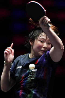 (260909) -- MACAO, Sept. 9, 2026 -- Kuai Man hits a return during the women s singles round of 32 match between Kuai Man of China and Han Ying of Germany at the 2026 World Table tennis, Tischtennis (WTT) Champions Macao in Macao, south China, Sept. 9, 2026. ) (SP)CHINA-MACAO-TABLE TENNIS-WTT-WOMEN S SINGLES (CN) CheongxKamxKa 