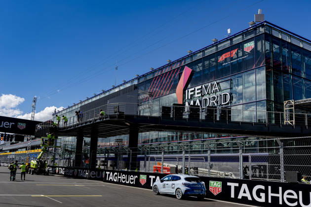 MADRID The podium is still being set up during the Formula 1 Spanish Grand Prix at the Madrid Circuit on September 9, 2026, in Madrid, Spain. Photo by DeFodi Images