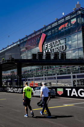 MADRID The podium is still being set up during the Formula 1 Spanish Grand Prix at the Madrid Circuit on September 9, 2026, in Madrid, Spain. Photo by DeFodi Images