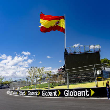MADRID The Spanish flag at the circuit during the Formula 1 Spanish Grand Prix at the Madrid Circuit on September 9, 2026, in Madrid, Spain. Photo by DeFodi Images
