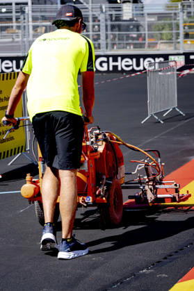 MADRID: Applying additional paint during the Formula 1 race in Madrid, Spain, on September 9, 2026. Photo by DeFodi Images