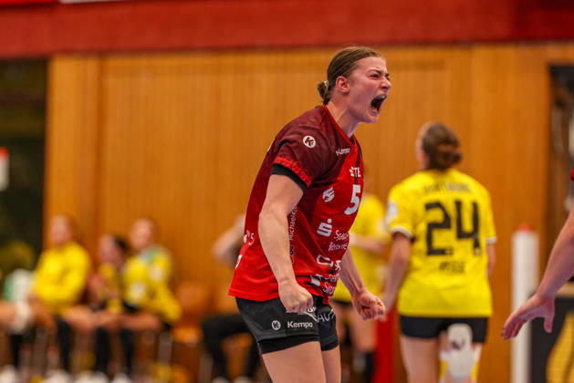 GER, Bensheim, HSG Bensheim Auerbach Flames vs. Borussia Dortmund, Alsco Women’s Handball Bundesliga, Handball, DHB, 2026–2027 Season, Weststadthalle Bensheim, Matchday 3 in Pictures: Isabell Hurst, Bensheim Flames Women’s Team 5, Goal, Celebration and Joy, Emotions. DFB and DFL regulations prohibit any use of photographs as image sequences and or quasi-video. September 9, 2026 Copyright: HMBxMedia HendrikxHamelau