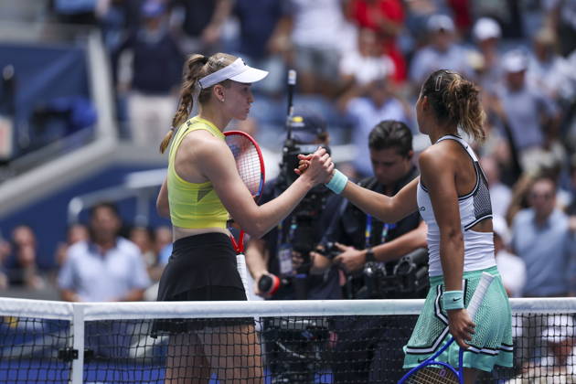 US Open tennis tournament - Day 11 Elena Rybakina of Kazakhstan (L) shakes hands with Qinwen Zheng of China after winning their Women s Singles Quarterfinals match of the US Open Tennis Championships in Flushing Meadows, New York, USA, 09 September 2026. FLUSHING MEADOWS NEW YORK United States  Copyright: xSARAHxYENESELx
