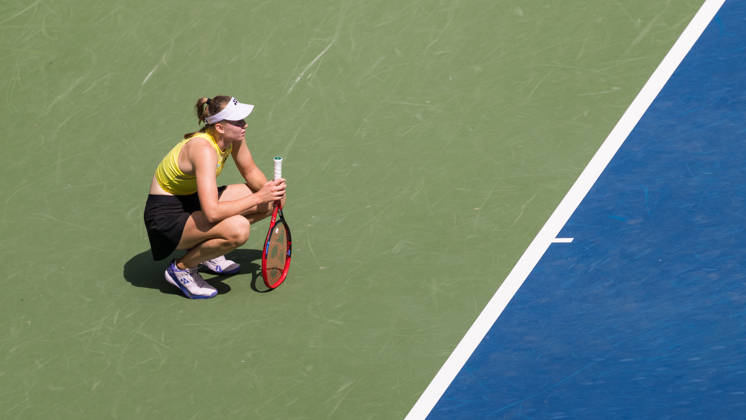 September 9, 2026: Elena Rybakina (KAZ) in action against Qinwen Zheng (CHN) during their Quarterfinal match at the US Open on September 9, 2026, held at the USTA Billie Jean King National Tennis Center in New York City. CSM New York City USA - ZUMAc04_ 20260909_zma_c04_017 Copyright: xBerniexHaleyx