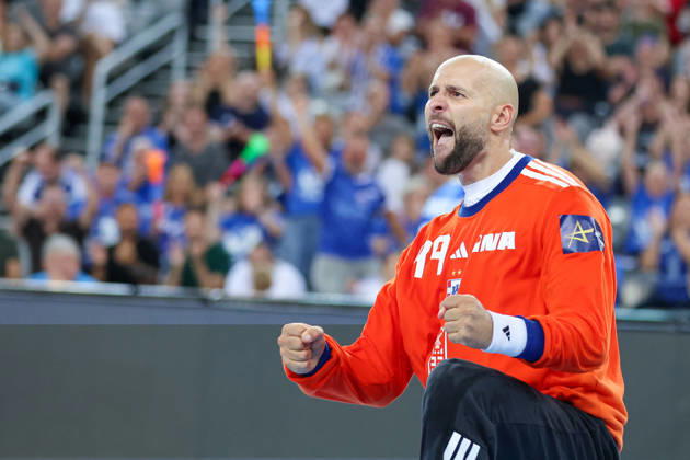 HC Zagreb v RK Celje Pivovarna Lasko - EHF Champions League Men Group Phase - Group C ZAGREB, CROATIA - SEPTEMBER 9: Urh Kastelic of HC Zagreb celebrates during the EHF Champions League Men Group Phase match between HC Zagreb and RK Celje Pivovarna Lasko at Arena Zagreb on September 9, 2026 in Zagreb, Croatia.  MatijaxHabljak PIXSELL