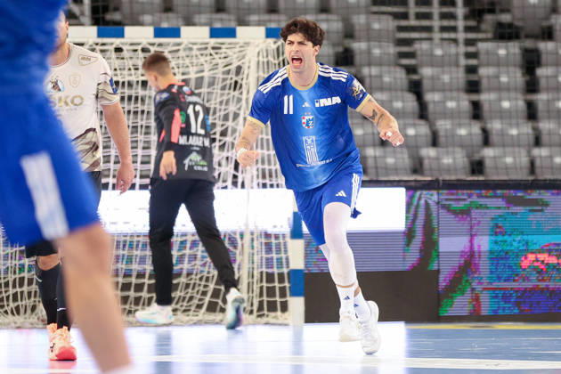 HC Zagreb v RK Celje Pivovarna Lasko - EHF Champions League Men Group Phase - Group C ZAGREB, CROATIA - SEPTEMBER 9: Giorgi Tskhovrebadze of HC Zagreb celebrates after a goal during the EHF Champions League Men Group Phase match between HC Zagreb and RK Celje Pivovarna Lasko at Arena Zagreb on September 9, 2026 in Zagreb, Croatia.  MatijaxHabljak PIXSELL
