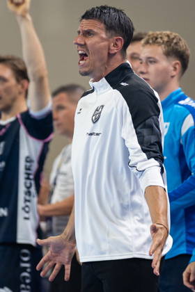 Kielce 09.09.2026. Handball EHF Champions League season 2026 2027 round 1 match between Industria Kielce and HC Kriens-Luzern in Kielce, Poland --- Pilka reczna EHF Liga Mistrzow sezon 2026 2027 kolejka 1 mecz : Industria Kielce - HC Kriens-Luzern Persons Shown : Andy Schmid Photo by Igor Jakubowski Arena Akcji NEWSPIX.PL --- newspix.pl