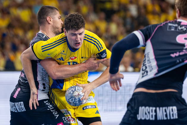 Kielce 09.09.2026. Handball EHF Champions League season 2026 2027 round 1 match between Industria Kielce and HC Kriens-Luzern in Kielce, Poland --- Pilka reczna EHF Liga Mistrzow sezon 2026 2027 kolejka 1 mecz : Industria Kielce - HC Kriens-Luzern Persons Shown : Luka Lovre Klarica Photo by Igor Jakubowski Arena Akcji NEWSPIX.PL --- newspix.pl