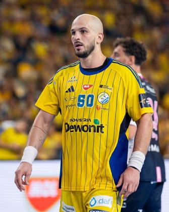 Kielce 09.09.2026. Handball EHF Champions League season 2026 2027 round 1 match between Industria Kielce and HC Kriens-Luzern in Kielce, Poland --- Pilka reczna EHF Liga Mistrzow sezon 2026 2027 kolejka 1 mecz : Industria Kielce - HC Kriens-Luzern Persons Shown : Artsem Karalek Photo by Igor Jakubowski Arena Akcji NEWSPIX.PL --- newspix.pl