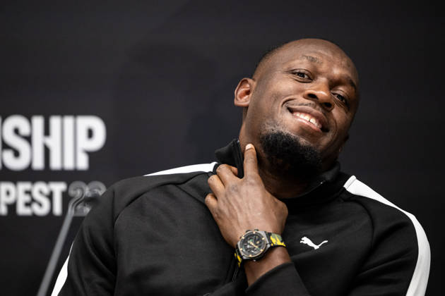 260910 Usain Bolt at a press conference during a media day for the 2026 World Athletics Ultimate Championship on September 10, 2026 in Budapest. Photo by Joel Marklund. BILDBYRAN code JM JM0849 bbeng track and field athletics friidrett 2026 World Athletics Ultimate Championship Budapest 26 press conference  Copyright: JOELxMARKLUND BB260910JM006