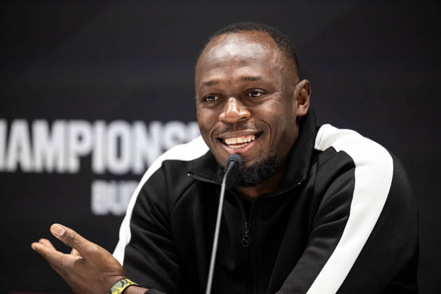 260910 Usain Bolt at a press conference during a media day for the 2026 World Athletics Ultimate Championship on September 10, 2026 in Budapest. Photo by Joel Marklund. BILDBYRAN code JM JM0849 bbeng track and field athletics friidrett 2026 World Athletics Ultimate Championship Budapest 26 press conference  Copyright: JOELxMARKLUND BB260910JM009