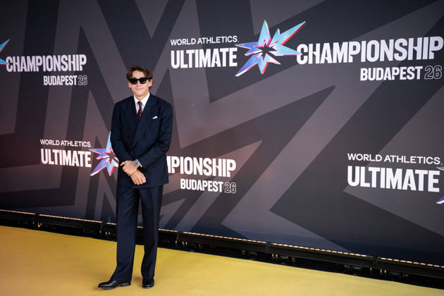 September 10, 2026: Armand Duplantis arrives at a red carpet event during media day for the 2026 World Athletics Ultimate Championship on September 10, 2026 in Budapest. Photo by Joel Marklund, BILDBYRAN. Code: JM JM0849 bbeng track and field athletics friidrett 2026 World Athletics Ultimate Championship Budapest 26  Copyright: JOELxMARKLUND BB260910JM014