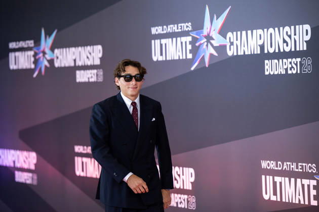 September 10, 2026: Armand Duplantis arrives on the red carpet during a media day for the 2026 World Athletics Ultimate Championship on September 10, 2026 in Budapest. Photo by Joel Marklund. BILDBYRAN code JM JM0849 bbeng track and field athletics friidrett 2026 World Athletics Ultimate Championship Budapest 26  Copyright: JOELxMARKLUND BB260910JM019