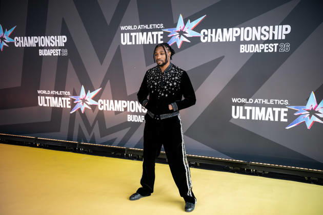 September 10, 2026: Noah Lyles arrives on the red carpet during Media Day for the 2026 World Athletics Ultimate Championship on September 10, 2026 in Budapest. Photo by Joel Marklund, BILDBYRAN. Code: JM JM0849 bbeng track and field athletics 2026 World Athletics Ultimate Championship Budapest 26  Copyright: JOELxMARKLUND BB260910JM020