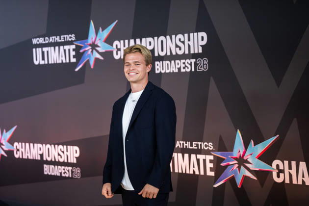 September 10, 2026: Sondre Guttormsen arrives on the red carpet during a media day for the 2026 World Athletics Ultimate Championship on September 10, 2026 in Budapest. Photo by Joel Marklund, BILDBYRAN. Code: JM JM0849 bbeng track and field athletics friidrett 2026 World Athletics Ultimate Championship Budapest 26  Copyright: JOELxMARKLUND BB260910JM024