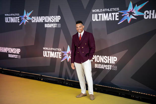 September 10, 2026: Emmanouil Karalis arrives on the red carpet during a media day for the 2026 World Athletics Ultimate Championship on September 10, 2026 in Budapest. Photo by Joel Marklund, BILDBYRAN, code JM JM0849 bbeng track and field athletics friidrett 2026 World Athletics Ultimate Championship Budapest 26  Copyright: JOELxMARKLUND BB260910JM026