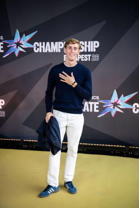 September 10, 2026: Oskar Edlund arrives on the red carpet during a media day for the 2026 World Athletics Ultimate Championship on September 10, 2026 in Budapest. Photo by Joel Marklund. BILDBYRAN code JM JM0849 bbeng track and field athletics friidrett 2026 World Athletics Ultimate Championship Budapest 26  Copyright: JOELxMARKLUND BB260910JM028