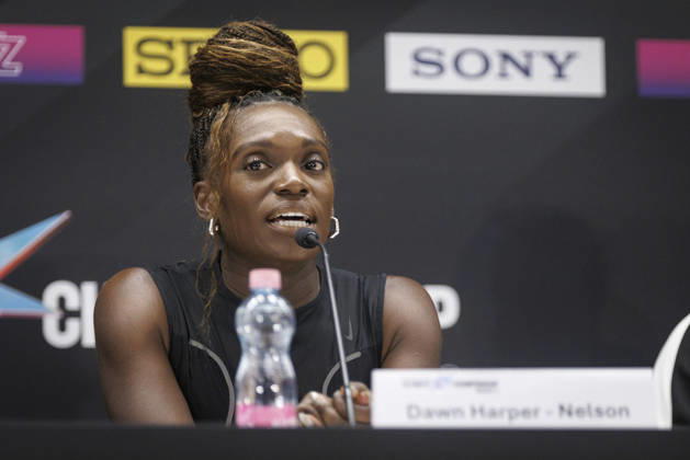 BUDAPEST, HUNGARY - SEPTEMBER 10, 2026: Dawn Harper-Nelson in the in the opening press conference, PK, Pressekonferenz of the World Athletics Ultimate Championships at Gyula Zsivotzky National Athletics Centre on September 10, 2026 in Budapest, Hungary. Hungary Copyright: xAxelxKohringx